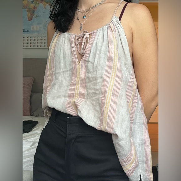 Striped Community Linen Blouse - Picture 2 of 6